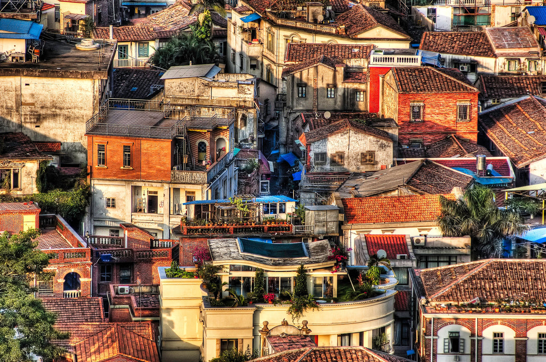 Historic houses and tiled rooftops on Gulangyu