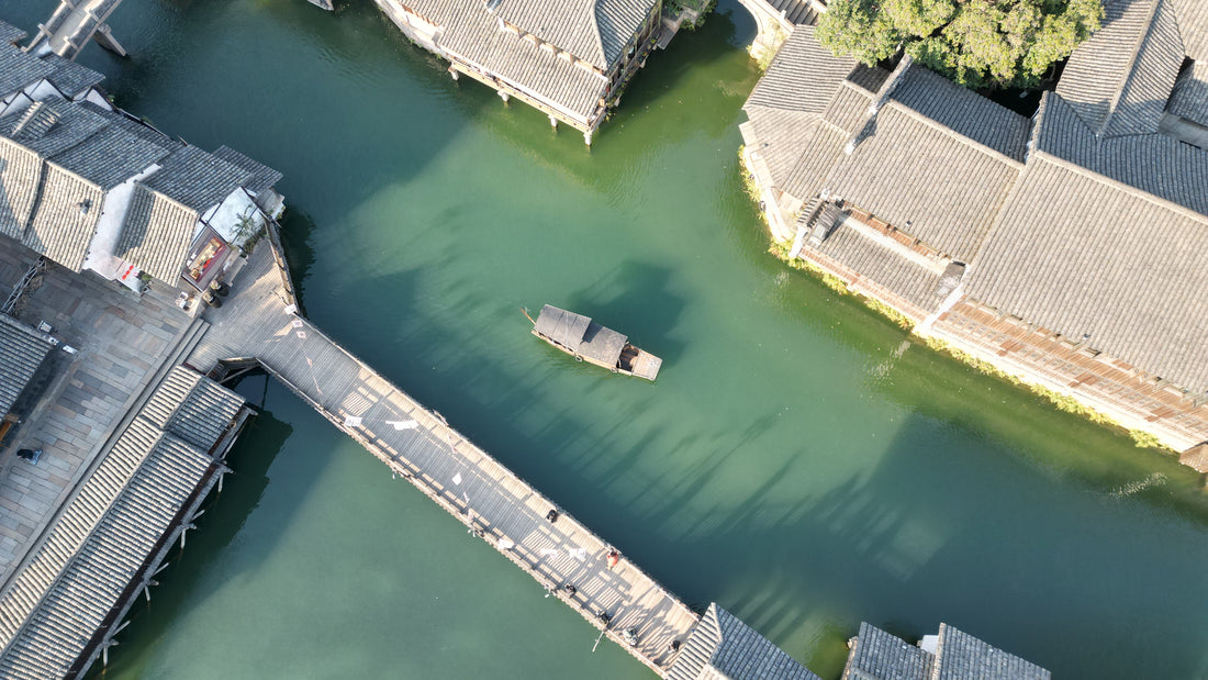 Waterway and traditional buildings in Wuzhen Ancient Town