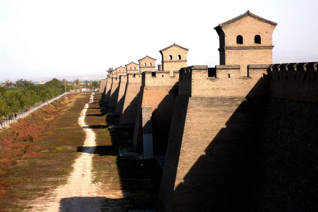 Historic brick city wall surrounding Pingyao Ancient City