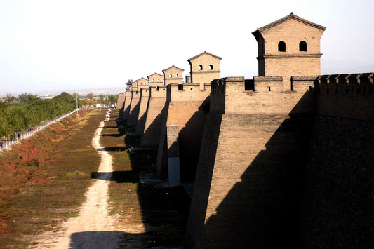 Historic brick city wall surrounding Pingyao Ancient City