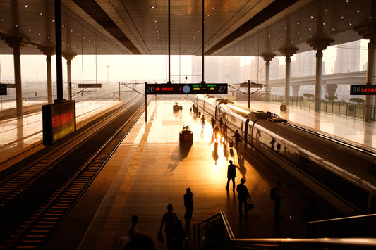 China high-speed train standing at Nanjing South Railway Station