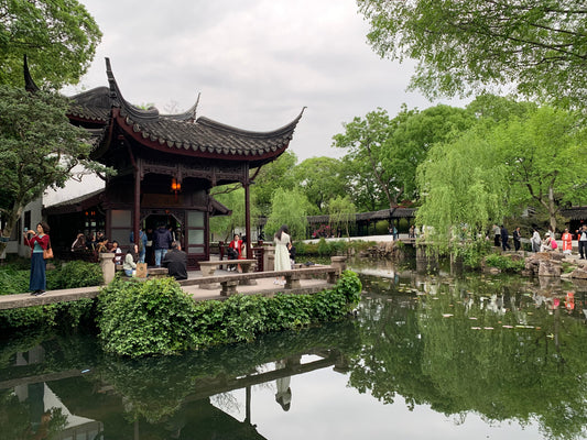 Pavilion and pond in the Humble Administrator's Garden in Suzhou